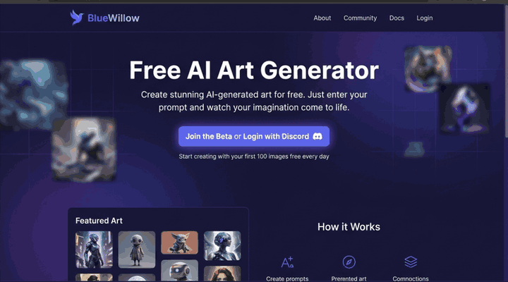 BlueWillow AI: бесплатный генератор изображений в Discord
