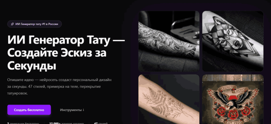 TattooGPT: нейросеть для тату – эскизы и примерка онлайн