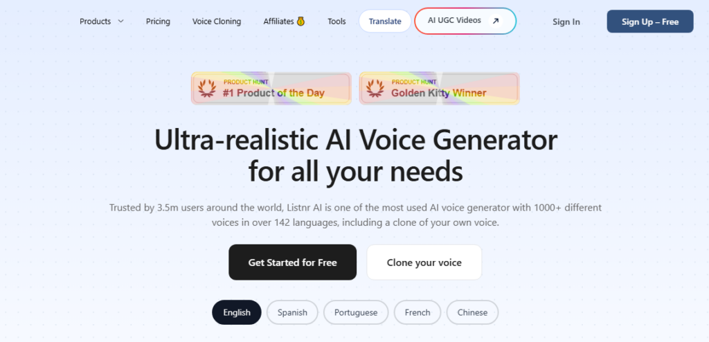 Listnr AI – нейросеть для озвучки текста с клонированием голоса