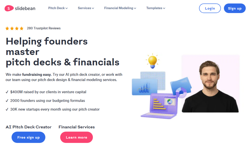 Slidebean - нейросеть для создания презентаций онлайн