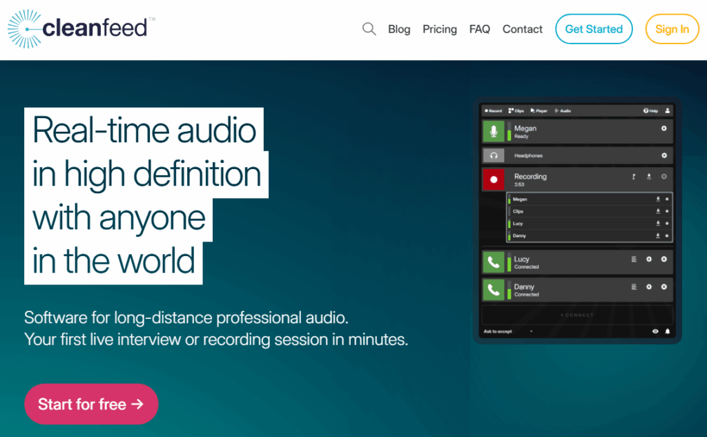Cleanfeed – платформа для удалённой студийной записи аудио