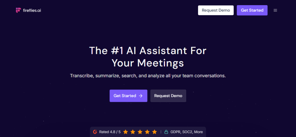 Fireflies AI - нейросеть для расшифровки встреч и заметок