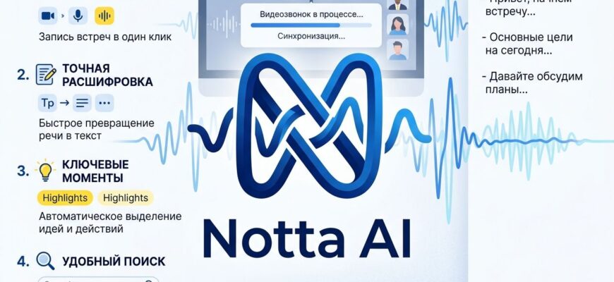 Notta AI - нейросеть для транскрипции и стенографирования встреч