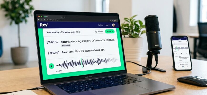 Rev – сервис для расшифровки аудио и видео с AI онлайн