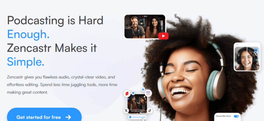 Zencastr - нейросеть для записи и AI-редактирования подкастов