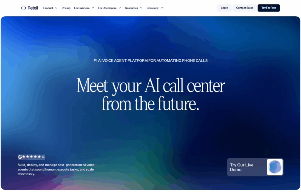 Retell AI – нейросеть для создания AI-голосовых агентов