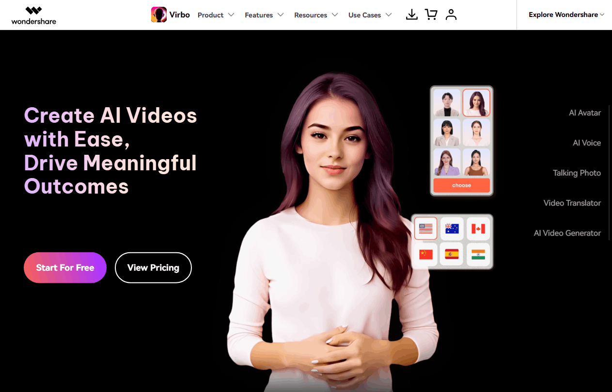 Virbo – нейросеть для создания видео с AI-аватарами и озвучкой