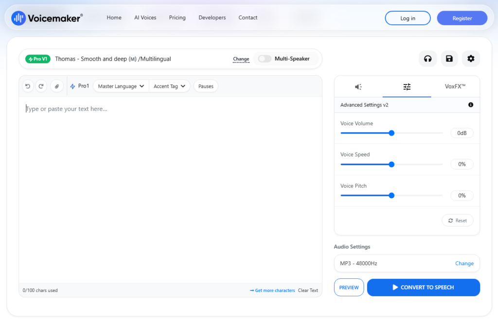 VoiceMaker – нейросеть для озвучки текста и клонирования голоса