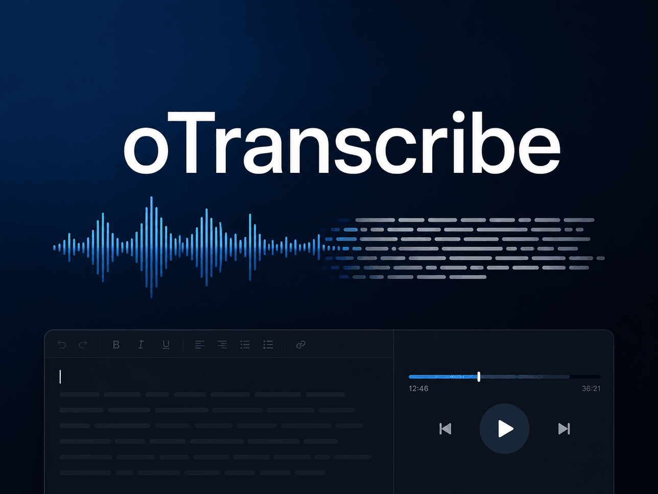 oTranscribe – инструмент для расшифровки аудио и видео