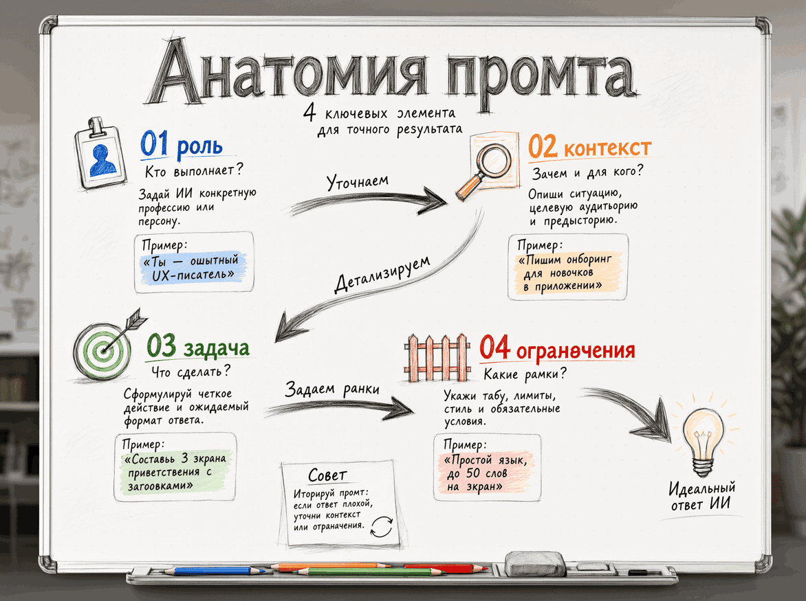 Идеальная структура промта: от роли до ограничений