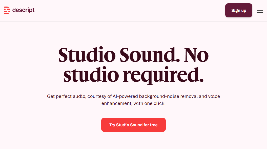 Descript Studio Sound – нейросеть для очистки аудио и улучшения голоса