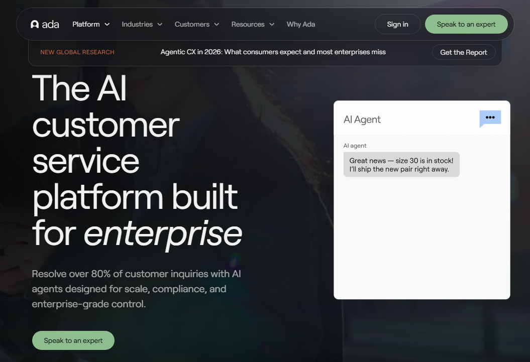 Ada CX – нейросеть для автоматизации клиентской поддержки