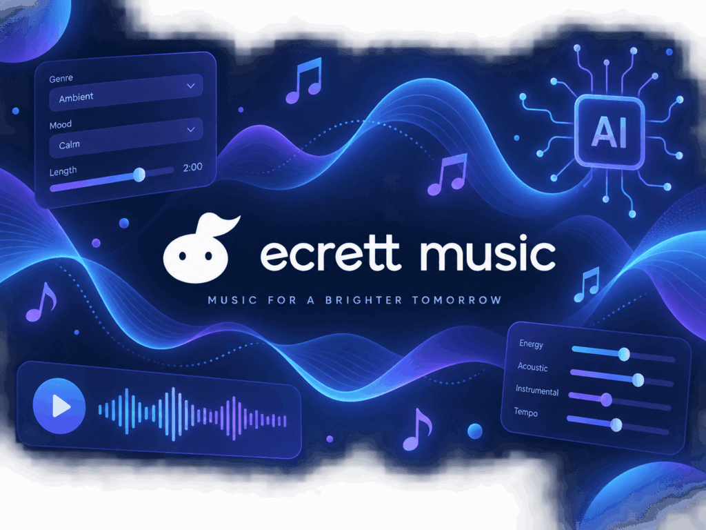 Ecrett Music - нейросеть для создания фоновой музыки онлайн