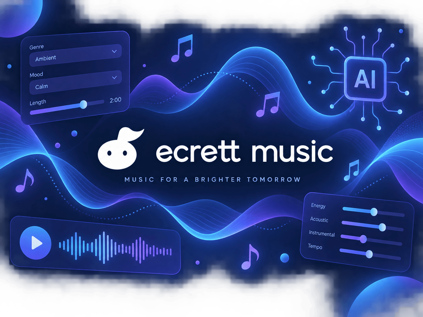 Ecrett Music - нейросеть для создания фоновой музыки онлайн