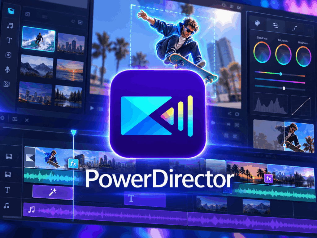 PowerDirector – приложение для монтажа видео и цветокоррекцией