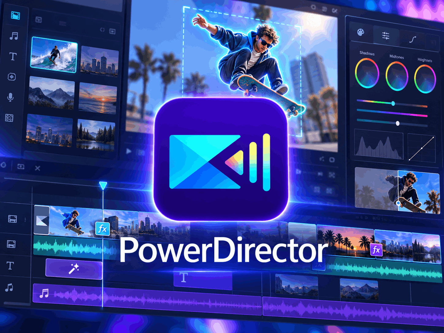PowerDirector – приложение для монтажа видео и цветокоррекцией