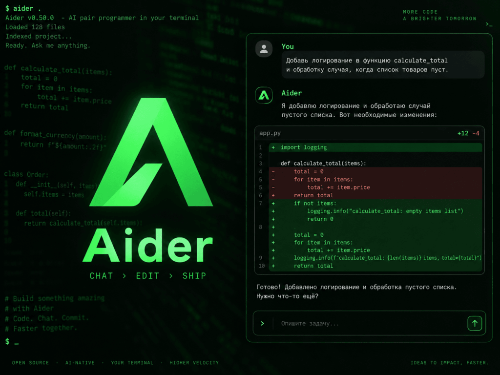 Aider – нейросеть для парного программирования в терминале