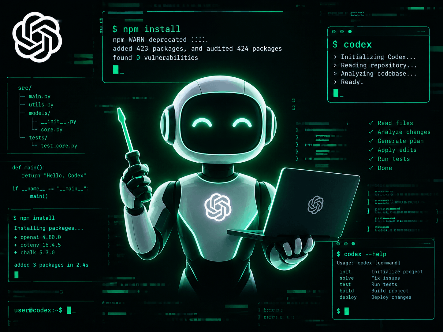 Codex CLI – нейросеть для рефакторинга и тестов в терминале